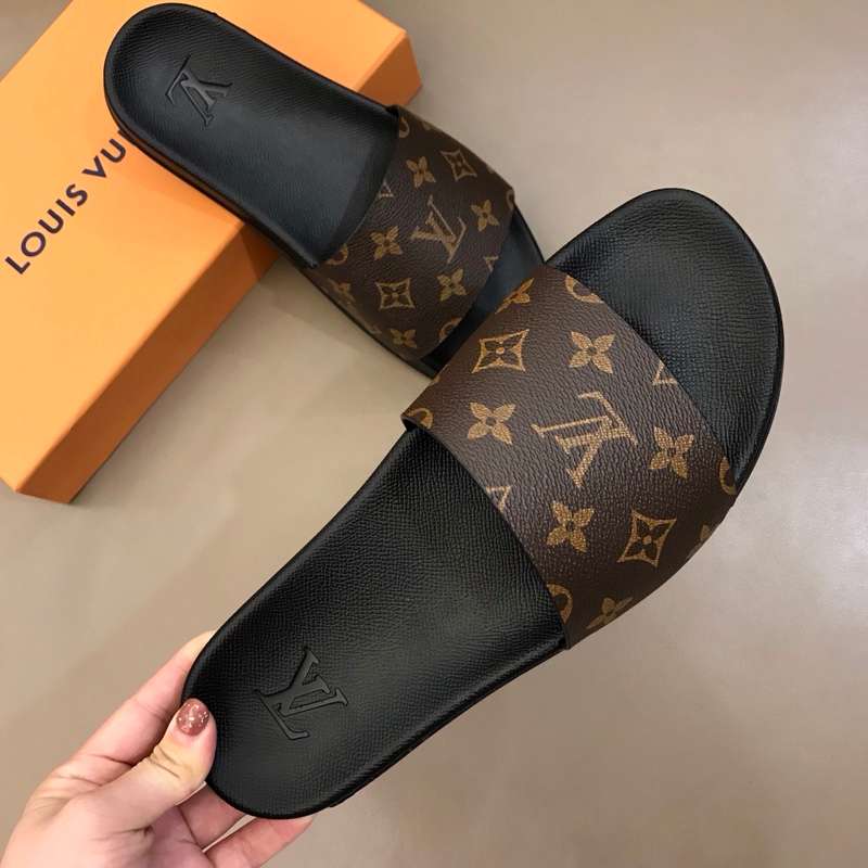 LV Classic Slides - Black/Brown