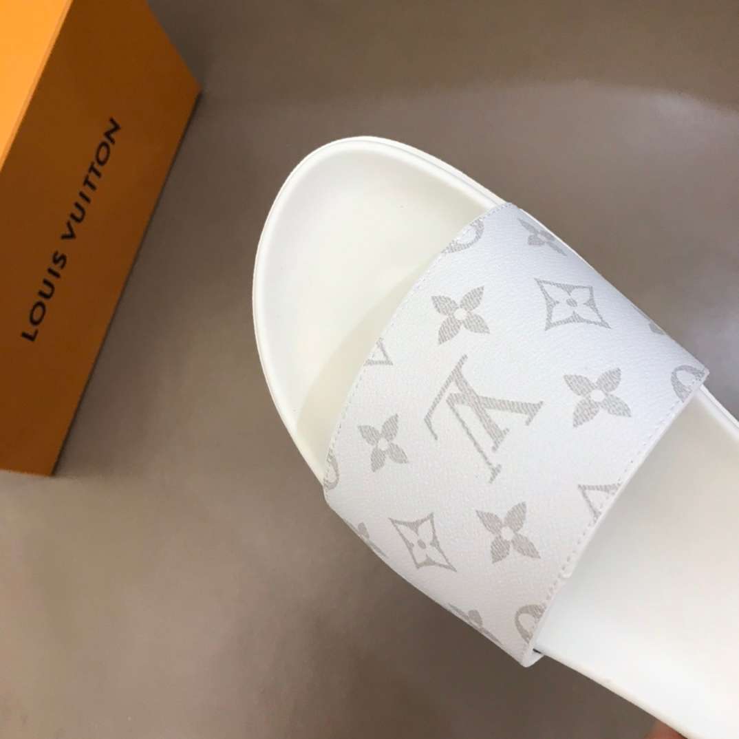 LV Monogram Slides - White