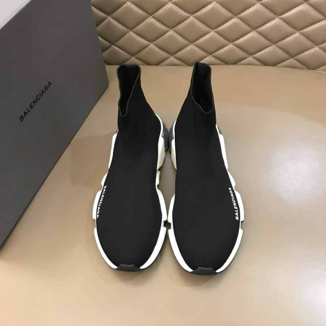 Balenciaga Speed Knit Sneakers - Black/Clear Sole