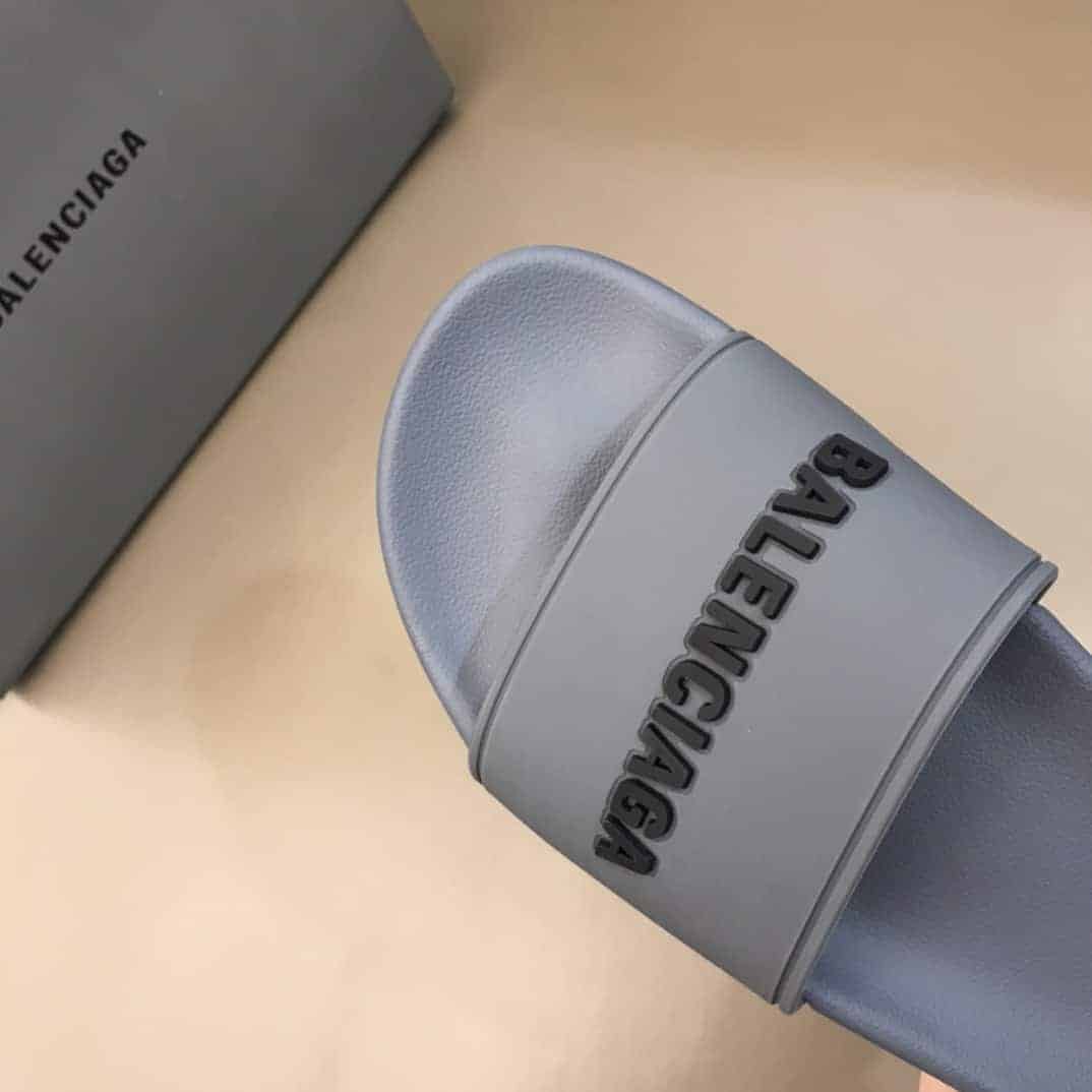 Balenciaga Pool Slide Sandals - Grey