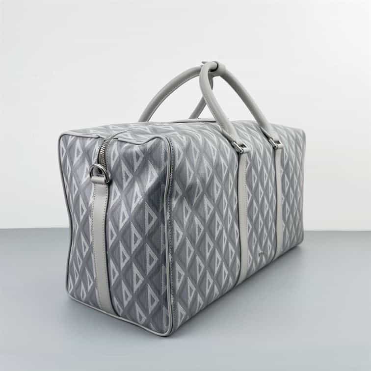 Dior Lingot 50 Canvas Duffle Bag - Grey