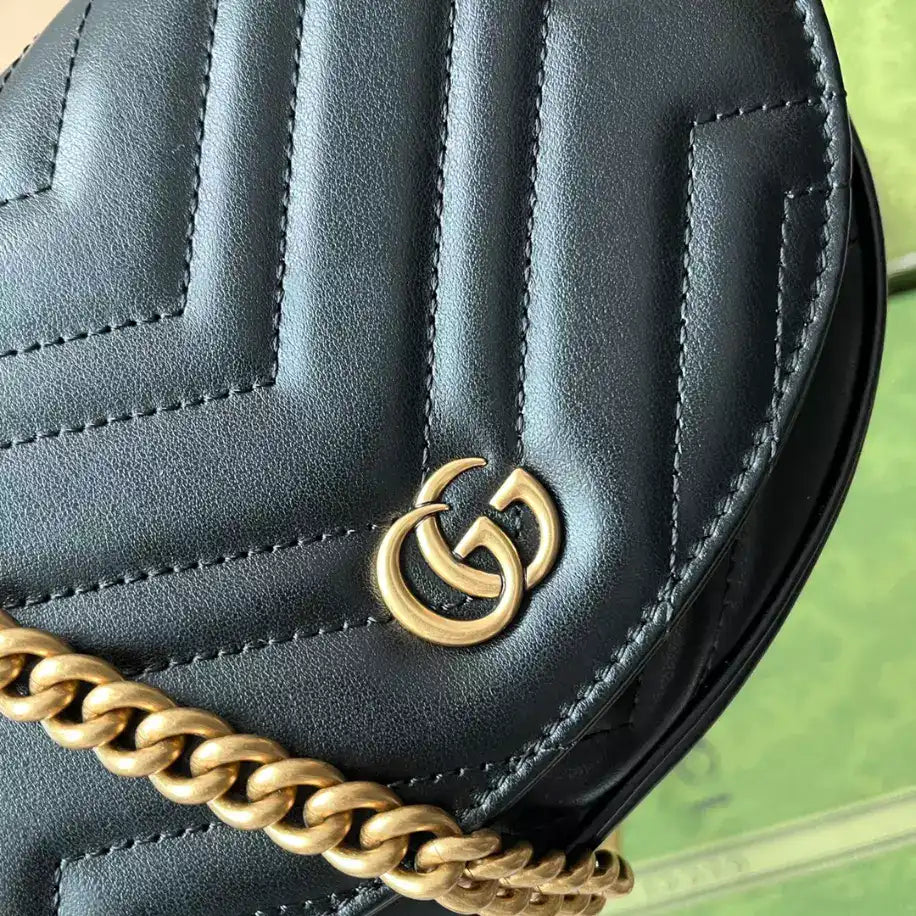 Gucci GG Marmont Matelasse Chain Bag - Black