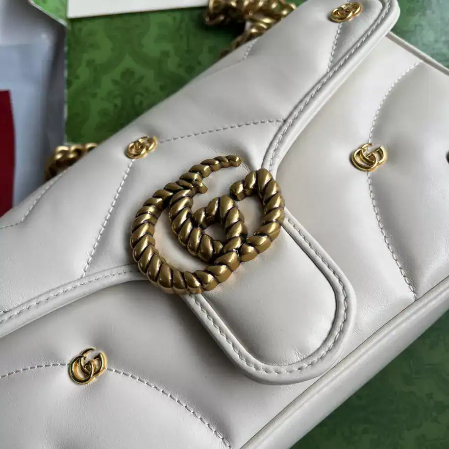 Gucci GG Marmont Small Shoulder Bag - White