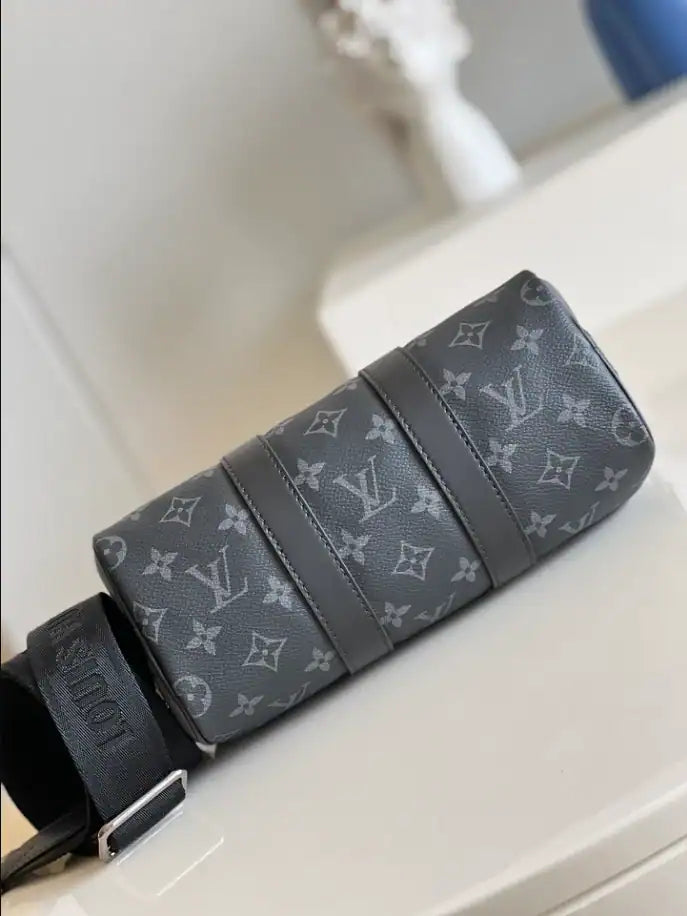 LV Keepall Bandouliere 25 Monogram Duffle Bag - Black