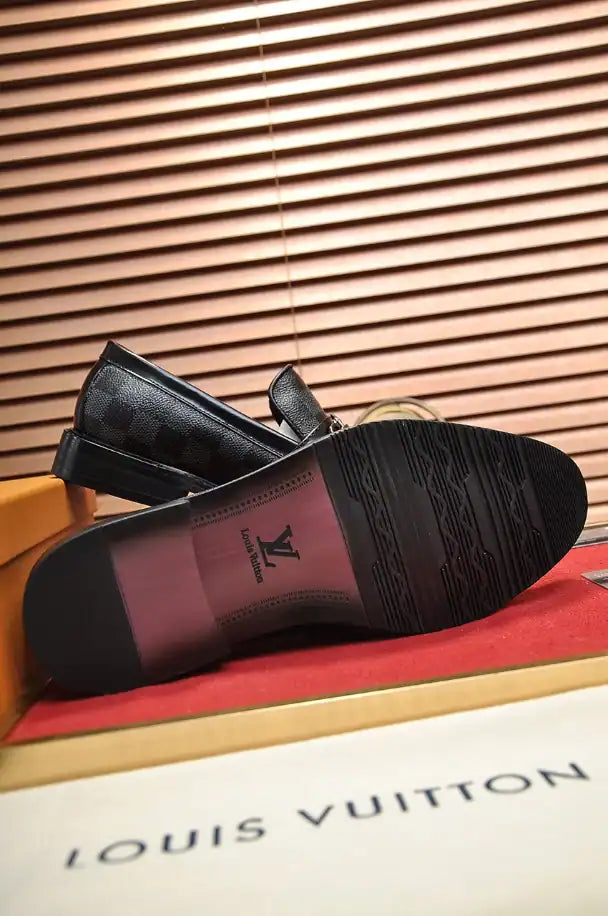 LV Checkered Loafers - Black