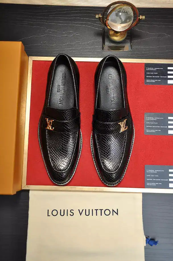 LV Leather Loafers - Black