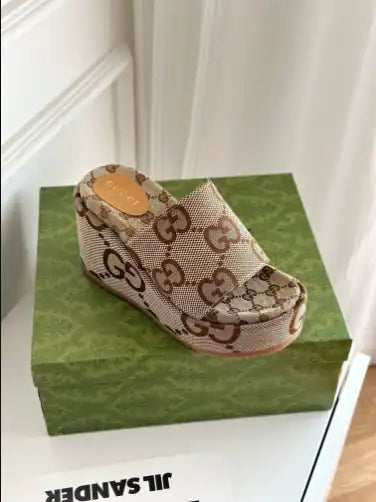 Women's Gucci GG Platform Sandals - Beige