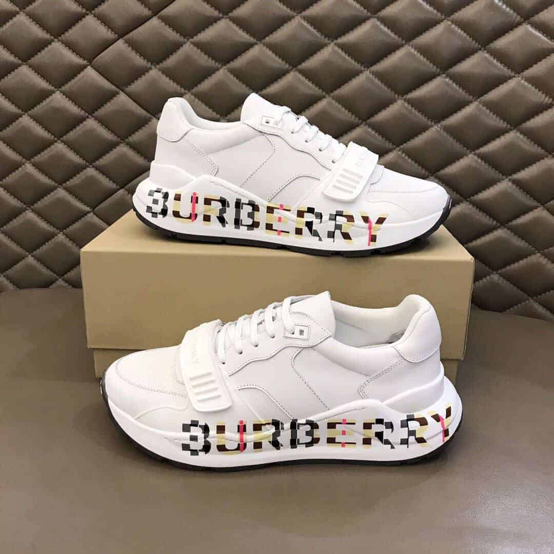 Burberry Logo Strap Sneakers - White