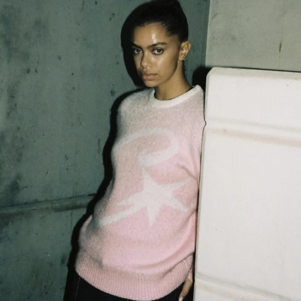 Crtez C-Star More Hair Knit Sweater - Pink