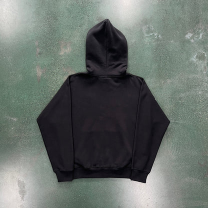 TS Script Zip Through Tracksuit - Black Washed