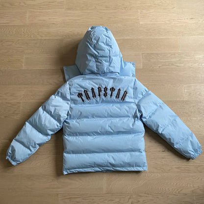 TS Detachable Hooded Puffer Jacket - Ice Blue