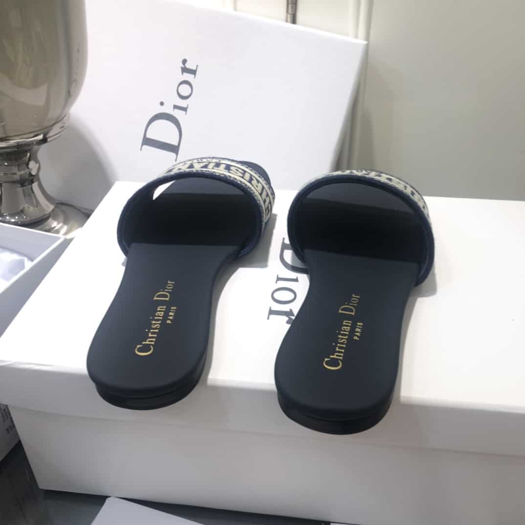 Dior Slip On Sandals - Navy Blue
