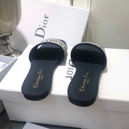 Dior Slip On Sandals - Navy Blue