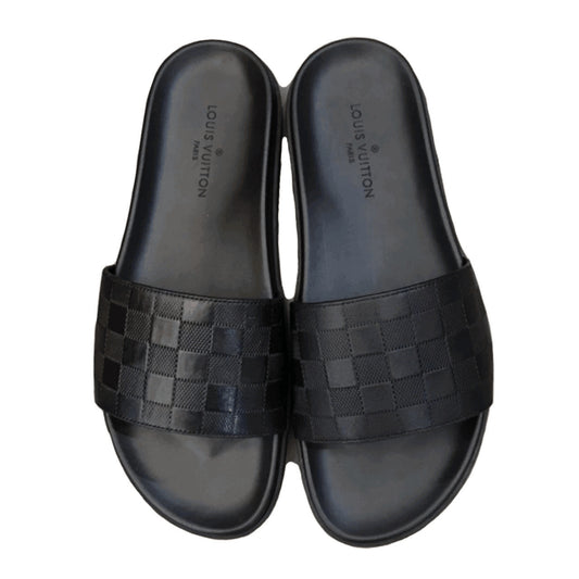 LV Damier Slides - Black