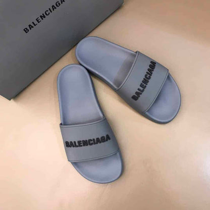 Balenciaga Pool Slide Sandals - Grey