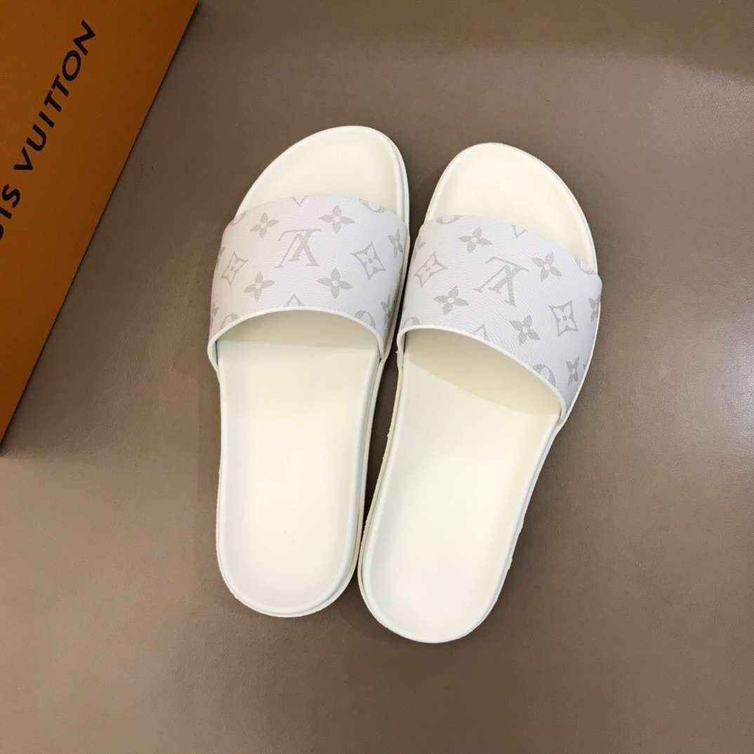 LV Monogram Slides - White