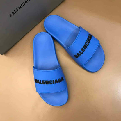 Balenciaga Pool Slide Sandals - Blue