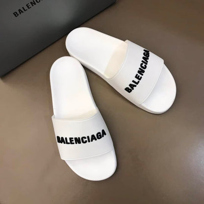 Balenciaga Pool Slide Sandals - White