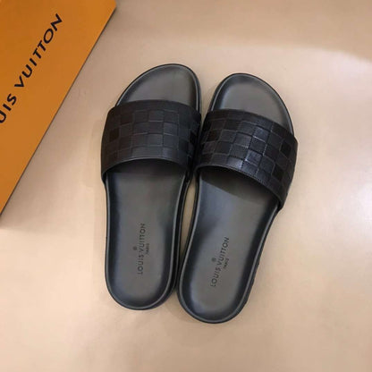 LV Damier Slides - Black
