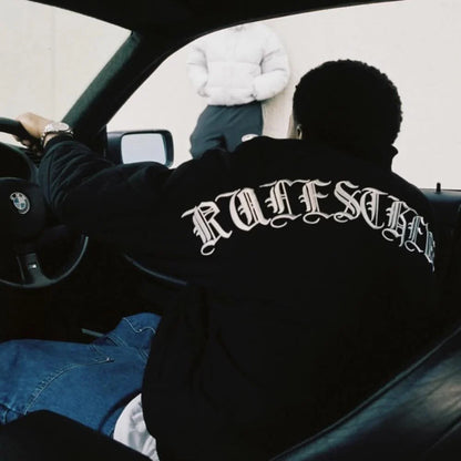 Crtez Old English Bomber Jacket - Black