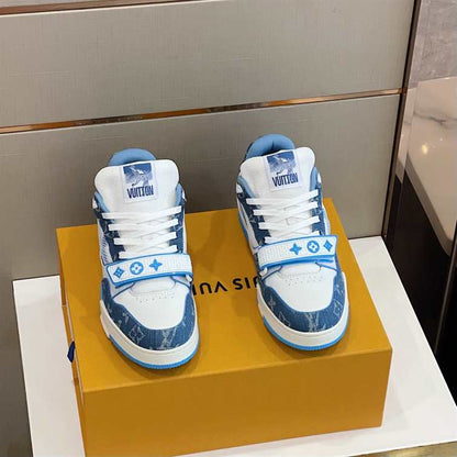 LV Trainer Sneakers - White/Blue