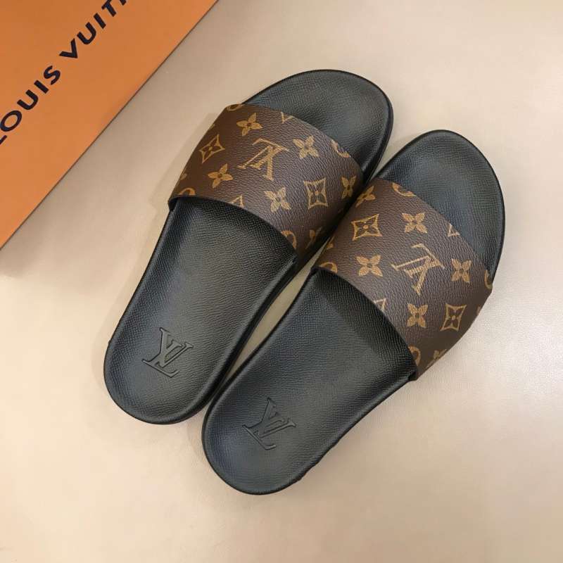 LV Classic Slides - Black/Brown