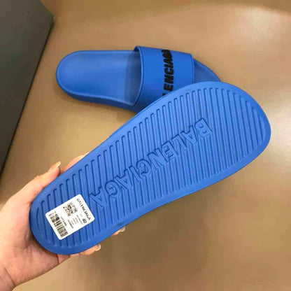 Balenciaga Pool Slide Sandals - Blue