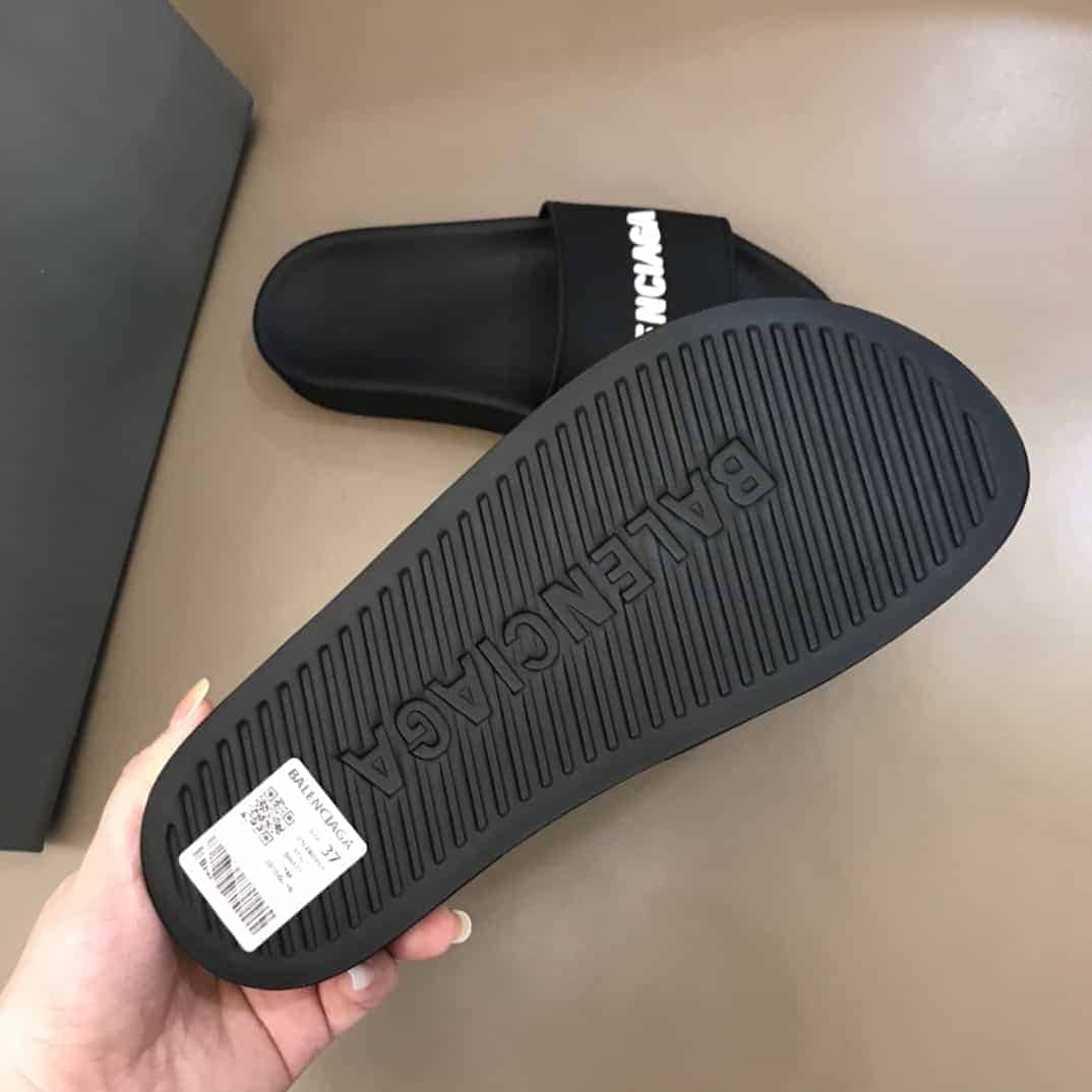 Balenciaga Pool Slide Sandals - Black