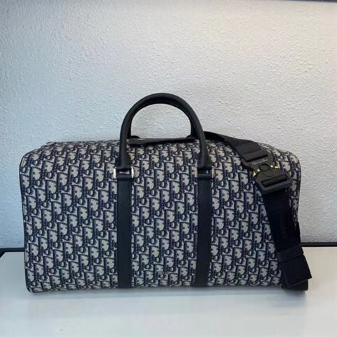 Dior Lingot 50 Oblique Duffle Bag - Beige/Black