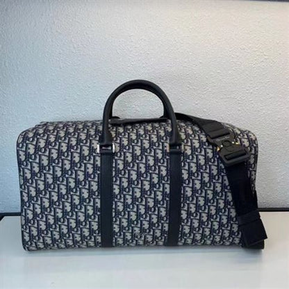 Dior Lingot 50 Oblique Duffle Bag - Beige/Black