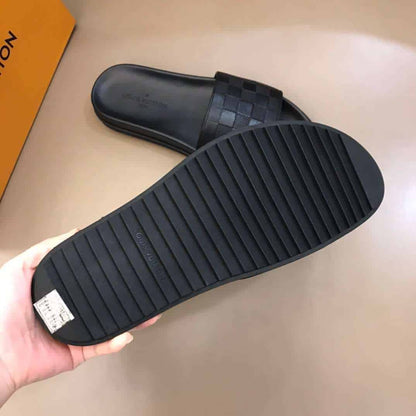 LV Damier Slides - Black