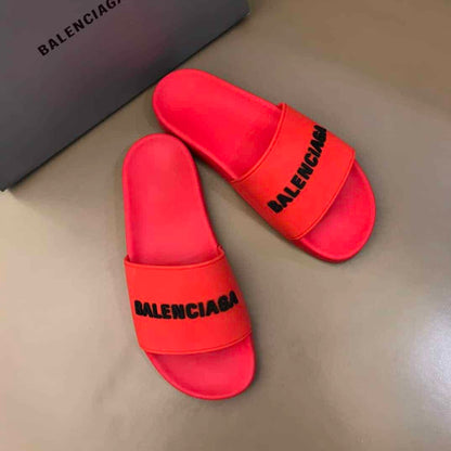 Balenciaga Pool Slide Sandals - Red