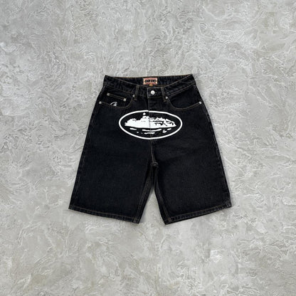 Crtez Island Denim Shorts - Black