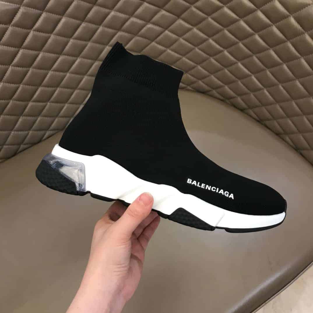 Balenciaga Speed Knit Sneakers - Black/Clear Sole