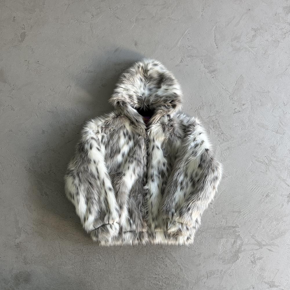 Crtez Faux Fur Hooded Jacket - White