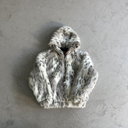 Crtez Faux Fur Hooded Jacket - White