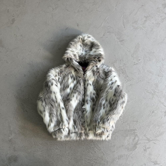 Crtez Faux Fur Hooded Jacket - White