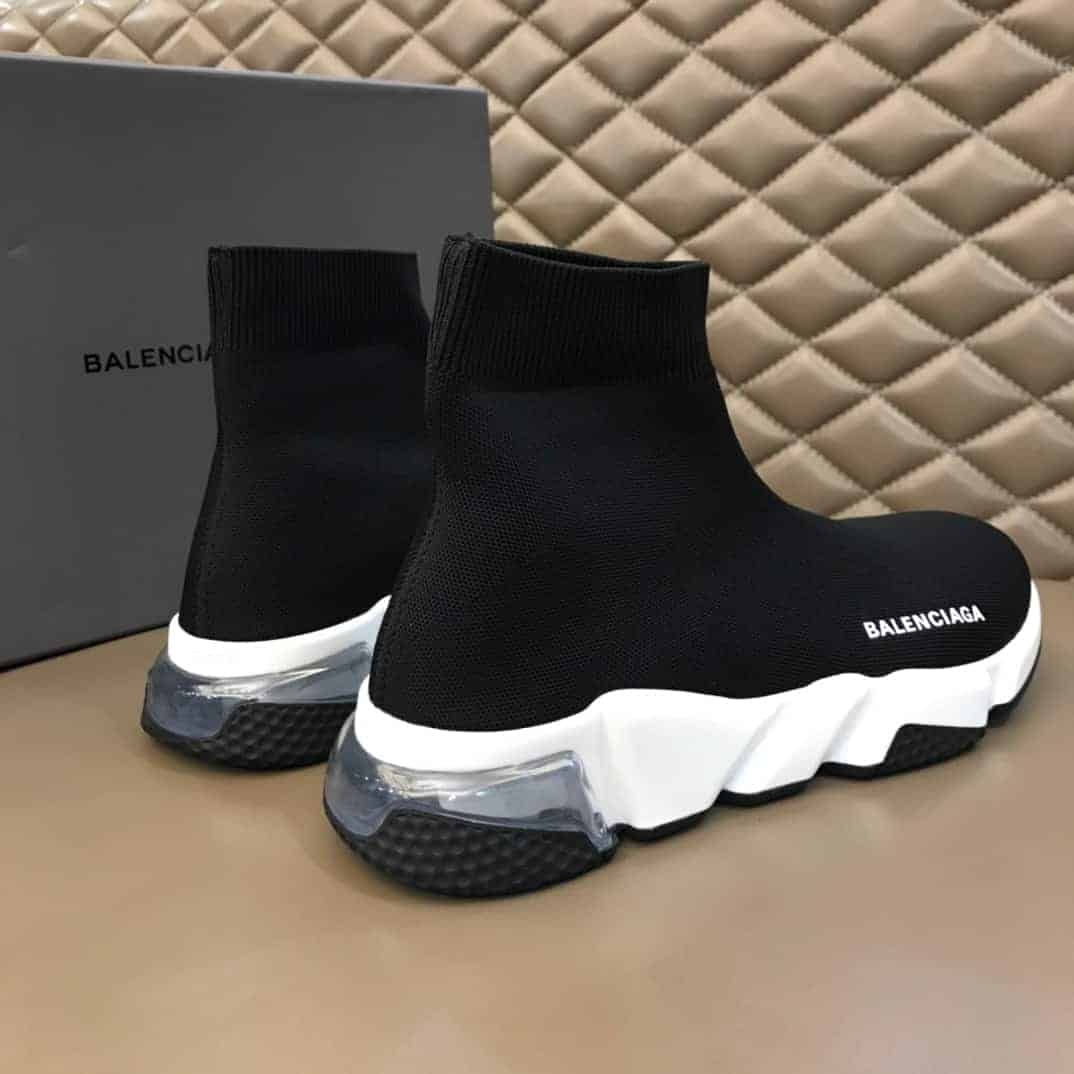 Balenciaga Speed Knit Sneakers - Black/Clear Sole