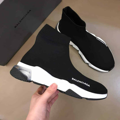 Balenciaga Speed Knit Sneakers - Black/Clear Sole