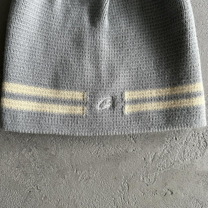 Crtez Knit Stripe Banie - Grey
