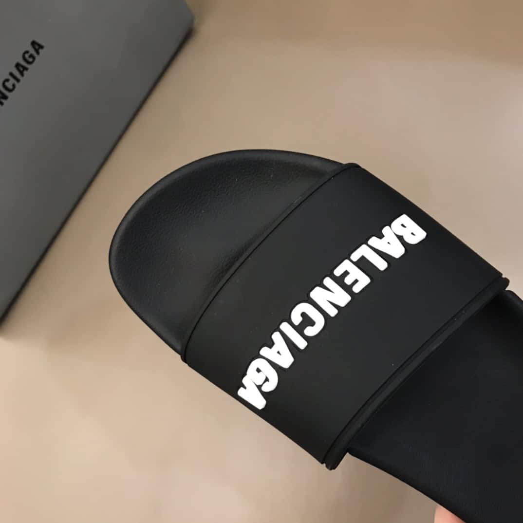 Balenciaga Pool Slide Sandals - Black