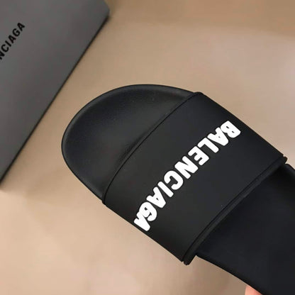 Balenciaga Pool Slide Sandals - Black