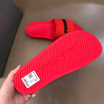 Balenciaga Pool Slide Sandals - Red
