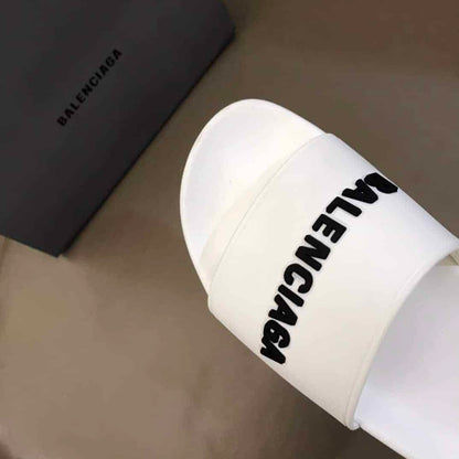 Balenciaga Pool Slide Sandals - White