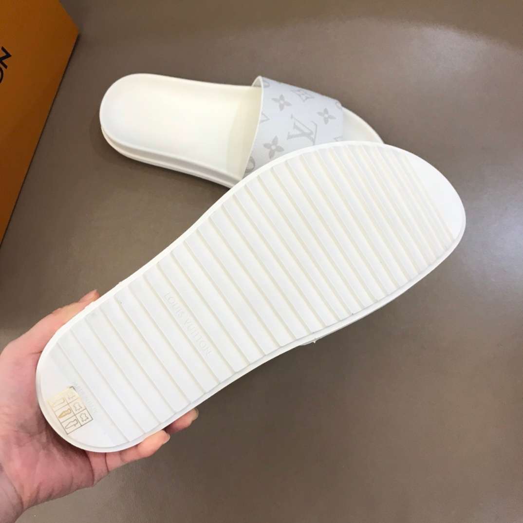 LV Monogram Slides - White