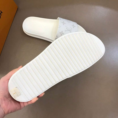 LV Monogram Slides - White