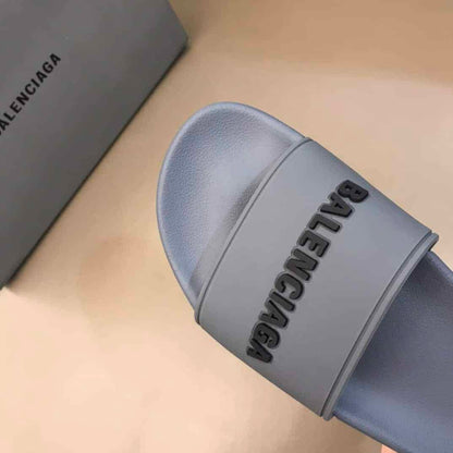 Balenciaga Pool Slide Sandals - Grey