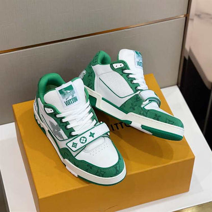 LV Trainer Sneakers - White/Green