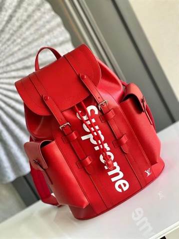 LV X Supreme Christopher PM Backpack - Red