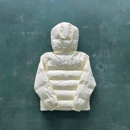 TS Detachable Hooded Puffer Jacket - Cream